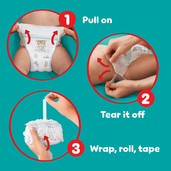 Pampers Baby-Dry Nappy Pants Size 7, 126 Nappies, 15kg+, Monthly Pack, 360° Fit To Help Prevent Gaps And Leaks