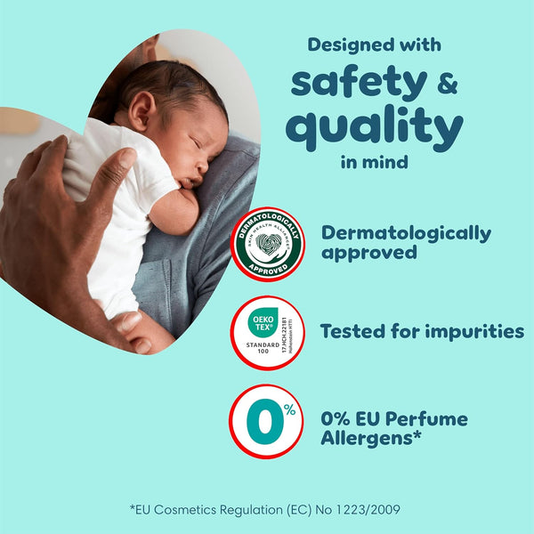 Pampers Premium Protection Nappy Pants Size 6, 132 Nappies, 13kg-19kg, Monthly Pack + Pampers Harmonie Aqua Baby Wipes 1 pack of 10 Wipes