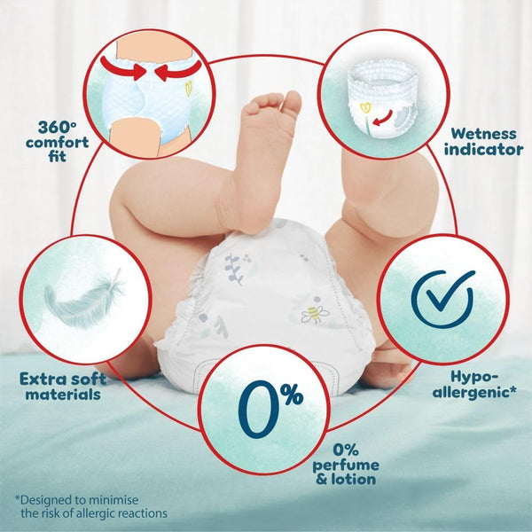 Pampers Harmonie Nappy Pants Size 4, 168 Nappies, 9kg-15kg, Monthly Pack, Gentle Skin Protection and 360° Comfort Fit