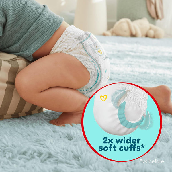 Pampers Premium Protection Nappy Pants Size 4, 168 Nappies, 9kg-15kg, Monthly Pack + Pampers Harmonie Aqua Baby Wipes 1 pack of 10 Wipes